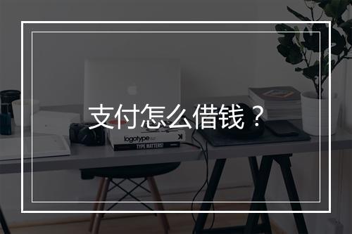 支付怎么借钱？