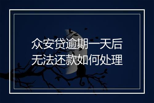 众安贷逾期一天后无法还款如何处理