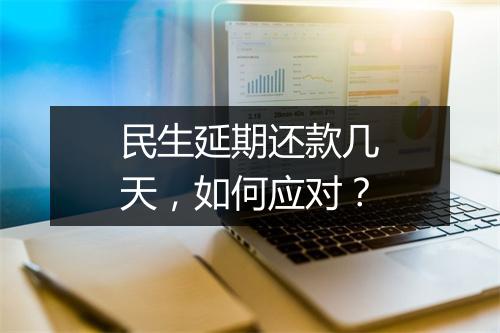 民生延期还款几天，如何应对？