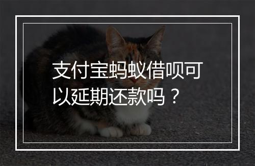 支付宝蚂蚁借呗可以延期还款吗？