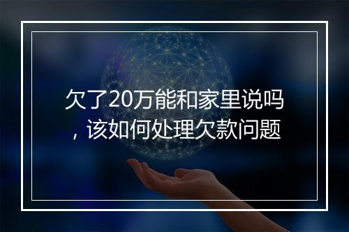 欠了20万能和家里说吗，该如何处理欠款问题