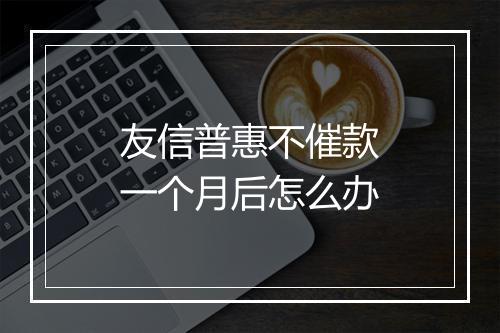 友信普惠不催款一个月后怎么办