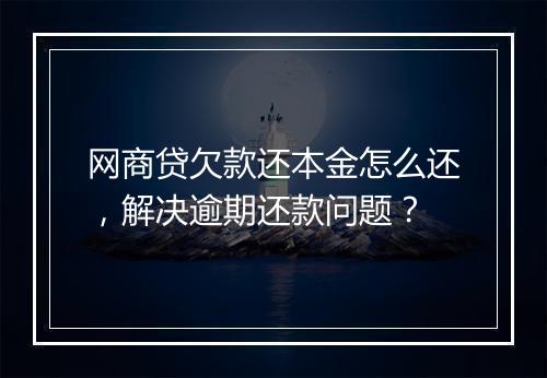 网商贷欠款还本金怎么还，解决逾期还款问题？
