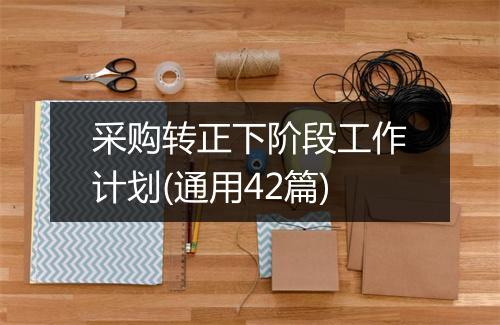 采购转正下阶段工作计划(通用42篇)
