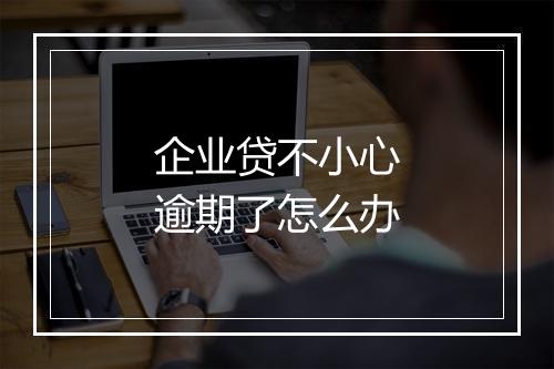 企业贷不小心逾期了怎么办