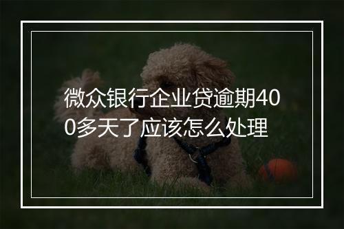 微众银行企业贷逾期400多天了应该怎么处理