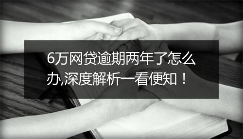 6万网贷逾期两年了怎么办,深度解析一看便知！