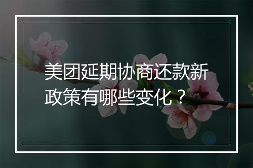美团延期协商还款新政策有哪些变化？