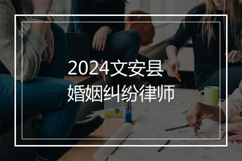 2024文安县婚姻纠纷律师