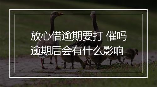 放心借逾期要打 催吗逾期后会有什么影响