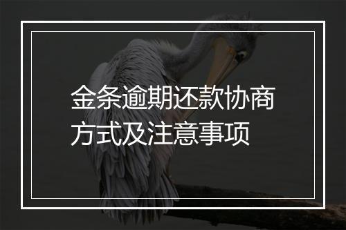 金条逾期还款协商方式及注意事项