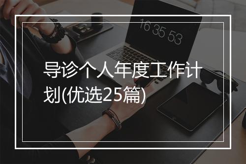 导诊个人年度工作计划(优选25篇)