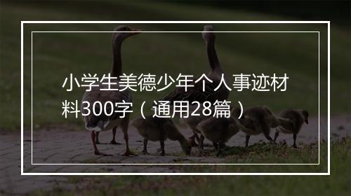 小学生美德少年个人事迹材料300字（通用28篇）