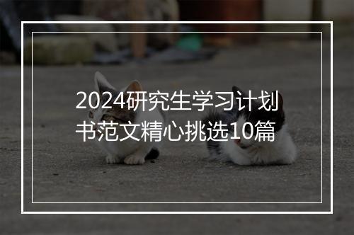 2024研究生学习计划书范文精心挑选10篇