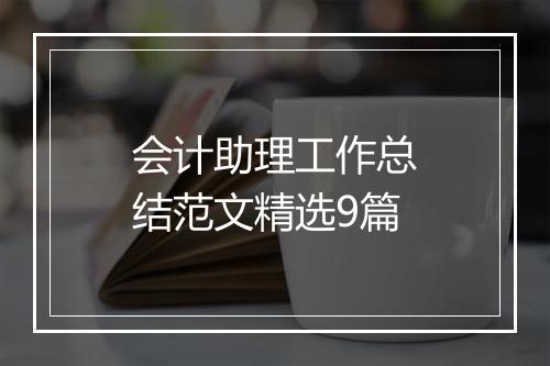 会计助理工作总结范文精选9篇