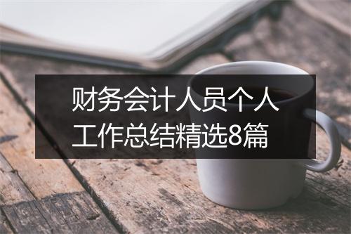 财务会计人员个人工作总结精选8篇