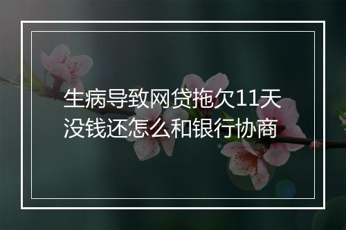 生病导致网贷拖欠11天没钱还怎么和银行协商