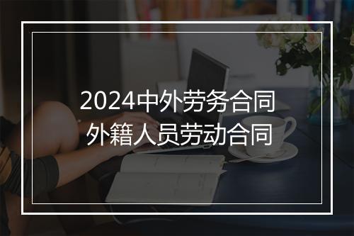 2024中外劳务合同 外籍人员劳动合同