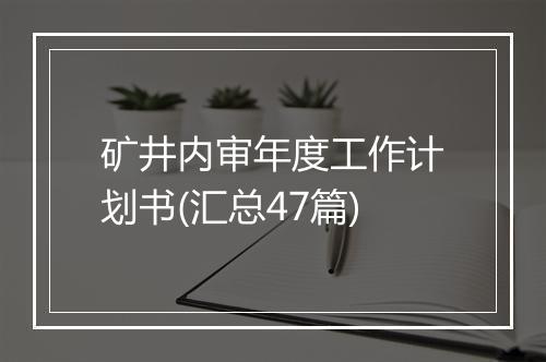 矿井内审年度工作计划书(汇总47篇)