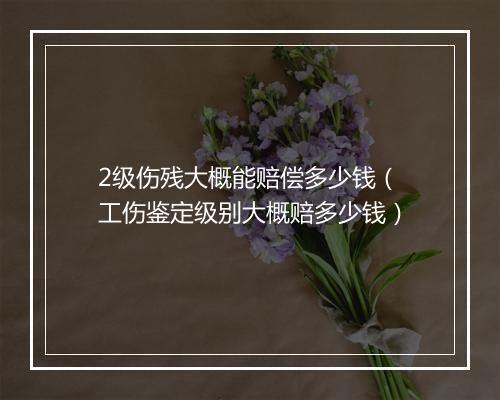 2级伤残大概能赔偿多少钱（工伤鉴定级别大概赔多少钱）