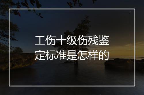 工伤十级伤残鉴定标准是怎样的