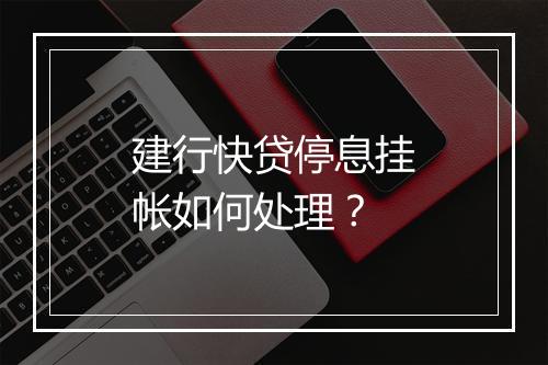 建行快贷停息挂帐如何处理？