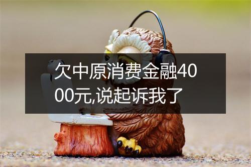 欠中原消费金融4000元,说起诉我了
