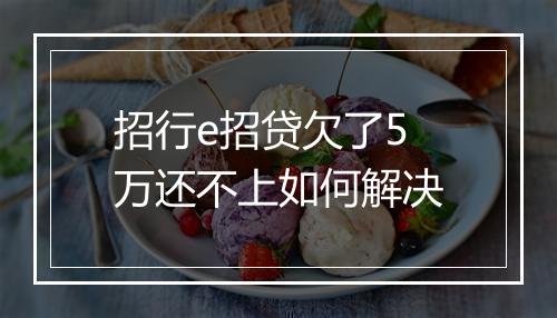 招行e招贷欠了5万还不上如何解决