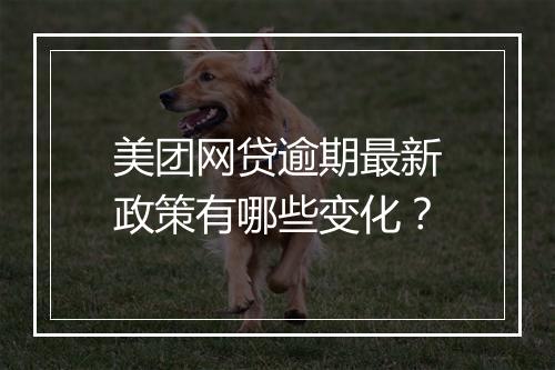 美团网贷逾期最新政策有哪些变化？