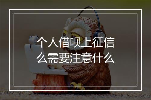 个人借呗上征信么需要注意什么