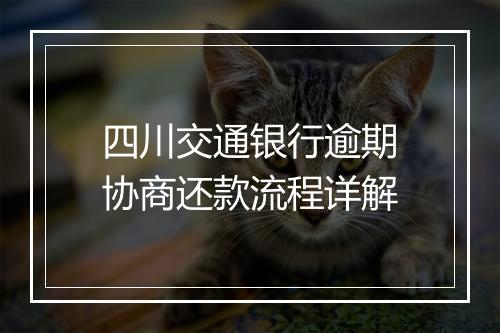 四川交通银行逾期协商还款流程详解