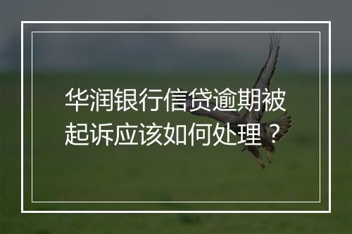 华润银行信贷逾期被起诉应该如何处理？
