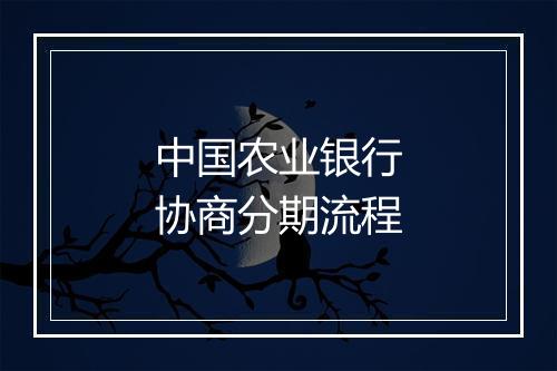 中国农业银行协商分期流程