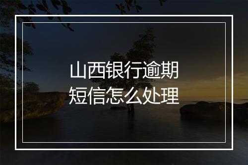 山西银行逾期短信怎么处理