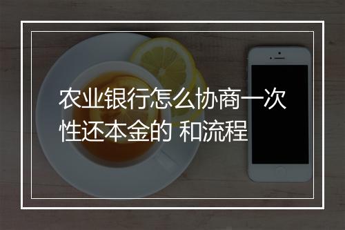 农业银行怎么协商一次性还本金的 和流程