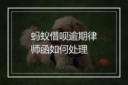 蚂蚁借呗逾期律师函如何处理