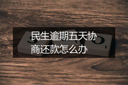民生逾期五天协商还款怎么办