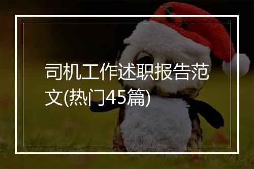 司机工作述职报告范文(热门45篇)