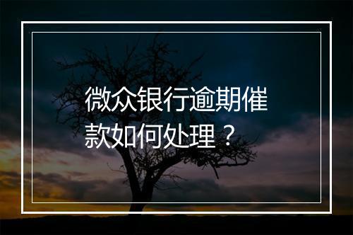 微众银行逾期催款如何处理？