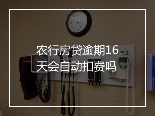 农行房贷逾期16天会自动扣费吗