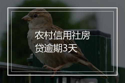 农村信用社房贷逾期3天