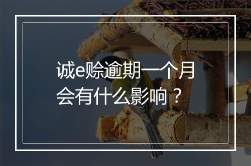 诚e赊逾期一个月会有什么影响？