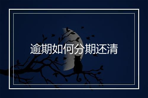 逾期如何分期还清