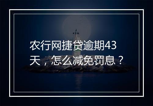 农行网捷贷逾期43天，怎么减免罚息？