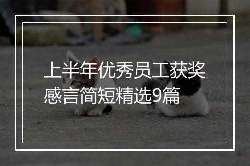 上半年优秀员工获奖感言简短精选9篇