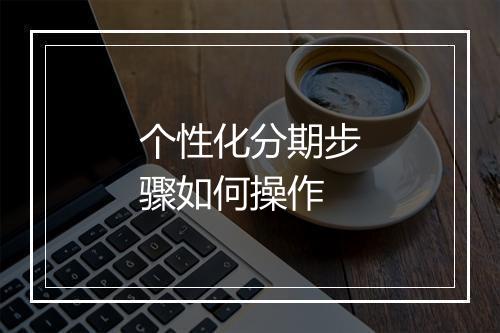个性化分期步骤如何操作