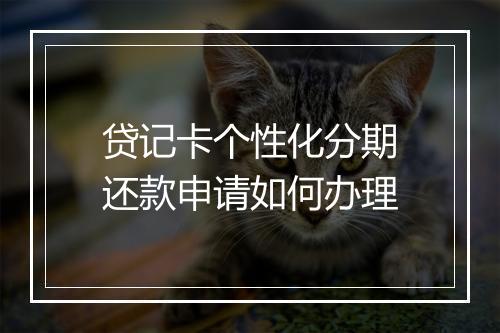 贷记卡个性化分期还款申请如何办理