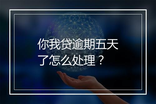 你我贷逾期五天了怎么处理？