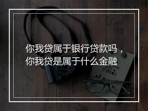你我贷属于银行贷款吗，你我贷是属于什么金融