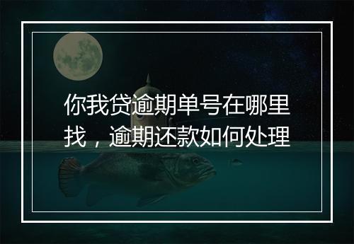 你我贷逾期单号在哪里找，逾期还款如何处理